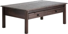 Măsuță cu 2 setare, din lemn masiv de pin Støraa Linda, maro închis