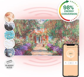 Klarstein Wonderwall Air Art Smart, încălzitor cu infraroșu, 120 x 60 cm, 700 W, aplicație, aleea din grădină