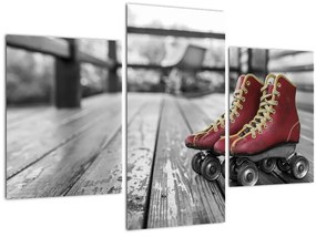 Tablou cu pantofi cu role vechi roșii (90x60 cm)