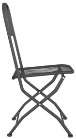 Set mobilier gradina 5 piese antracit plasa metalica expandata Lungime masa 60 cm, 5