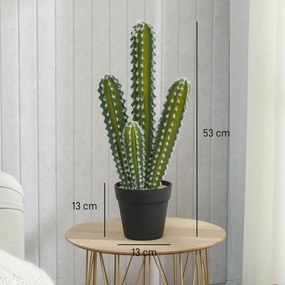 HOMCOM Plantă artificială Cactus 53 cm în ghiveci pentru casă, birou | Aosom Romania