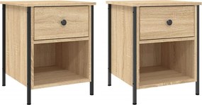 vidaXL Noptiere, 2 buc., stejar sonoma, 40x42x50 cm, lemn compozit