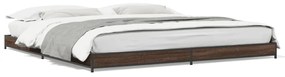 845135 vidaXL Cadru de pat, stejar maro, 180x200 cm, lemn prelucrat și metal