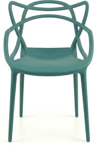 Set 4 bucati scaune din plastic KATO, petrol.