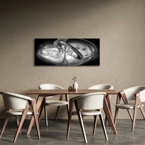 Tablou cu abstracțiune modernă în gri (120x50 cm)