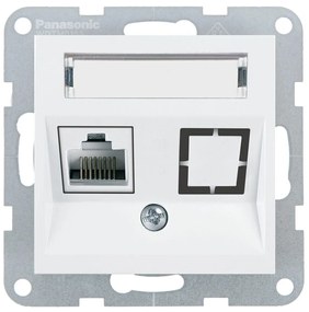 Priza internet cat 6, IP20, Alb, Panasonic Karre Plus 55