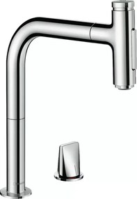 Baterie bucatarie cu dus extractibil Hansgrohe Metris M71 200 cu 2 jeturi 73818000