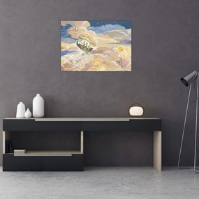 Tablou pe sticlă - Meduză Cerească (70x50 cm)