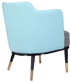 Fotoliu design, model alb-negru/ piele ecologică neo mint, EMREN