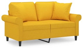 3153238 vidaXL Canapea 2 locuri cu perne&pernuțe galben deschis 120 cm textil