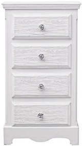 Comoda alba din MDF, 4 sertare, Blanc Bizzotto