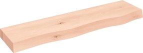 vidaXL Poliță de perete, 80x20x6 cm, lemn masiv de stejar netratat