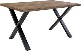 Masă dining cu blat din lemn masiv de stejar House Nordic Toulon Smoked, 140 x 95 cm