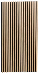 Panou riflaj acustic decorativ, MDF si pasla, AC15, 240x60x2.1cm, Stejar deschis