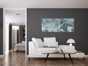 Tablou - Tower Bridge în tonuri reci (120x50 cm)