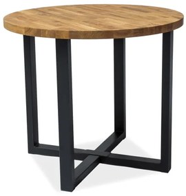 Masă de sufragerie Renae (stejar + negru) (pentru 4 persoane). 1050774