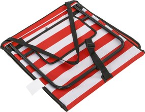 Outsunny Set de 2 covorașe de plajă căptușite saltea de plajă spătar reglabil multi-poziții 142 x 51 x 40 cm alb și roșu | Aosom Romania