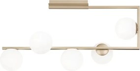 Ondaluce - Candelabru cu tijă MONILE 5xE14/10W/230V auriu/alb