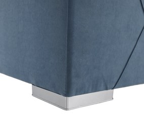 Pat boxspring, pat de o persoană, albastru, 90x200, stânga, PAXTON