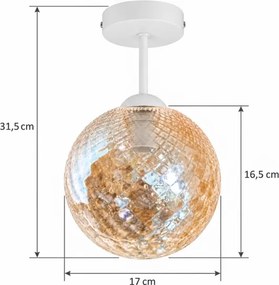 BRILAGI - LED Přisazený lustr R GLASS 1xE27/60W/230V Ø 17 cm alb/bej fumuriu