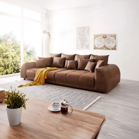 Canapea extensibilă dumonde cu 2 lăzi de depozitare si sezut confortabil din spuma high-density, Verona Madagaskar Brown 310x100 cm
