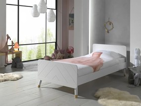 Set Dormitor Complet pentru Copii, 3 Piese, 90x200 cm, Alb Satinat (Pin Masiv și MDF) – Billy – Vipack
