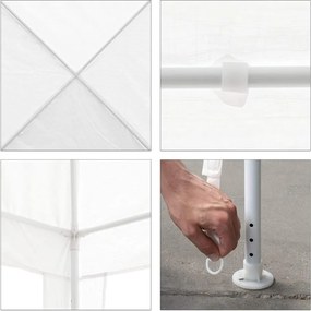 Cort de grădină pentru petreceri - ANTONI + 3 pereți laterali - alb