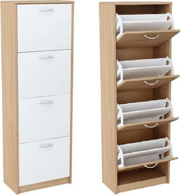 Pantofar VIVAT NEW TYP 3, alb/stejar sonoma, PAL melaminat, 50x28x152