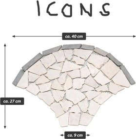 Mozaic din piatră naturală, evantai, bej, 0,98 m²