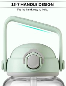 Sticla Buydeem DG78-CG, Pai pop-up, Maner, Sticla rezistenta la caldura pana la 150°C, Etansare tripla, Verde