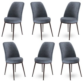 Set de scaune de sufragerie Dexa Fum and Brown, 6buc., 6 buc.
