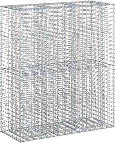 vidaXL Pat ridicat din gabion 2 pcs Argintiu 130 x 50 x 150 cm