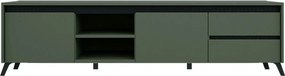 Comoda TV LOUNGE 2, verde/negru, PAL, 206x45x54 cm