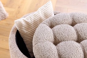 Taburete cu spatiu de depozitare Modern Barock 50cm, boucle champagne