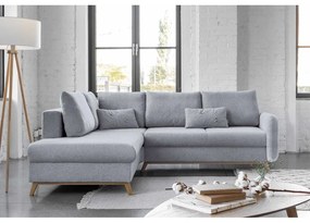 Colțar extensibil cu șezlong pe partea stângă Miuform Scandic Lagom L, gri deschis