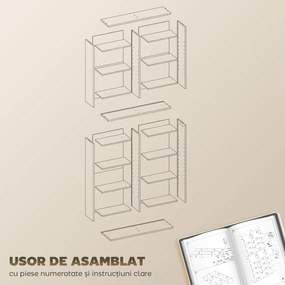 HOMCOM Unitate de depozitare pentru 640 CD-uri/360 DVD-uri/430 Blu-ray - Alb | Aosom Romania