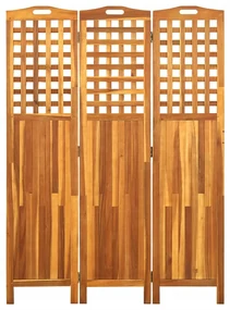 311878 vidaXL Paravan de cameră cu 3 panouri, 121x2x170 cm, lemn masiv acacia