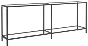 331706 vidaXL Masă consolă, transparent, 200x35x75,5 cm, sticlă securizată