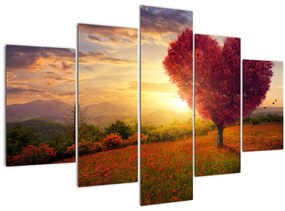 Tablou cu copaci în forma de inimă (150x105 cm)
