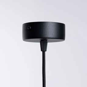 Lustră albă/neagră cu abajur din sticlă Belinda – Sollux