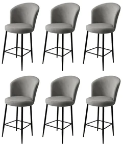 Set de scaune de bar Fora Grey, 6 buc.