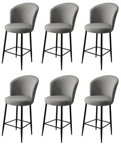 Set de scaune de bar Fora Grey, 6 buc.