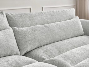 Canapea gri deschis cu tapițerie din chenille 276 cm Neil – Bobochic Paris