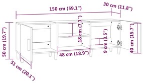 Comoda TV, stejar maro, 150x30x50 cm, lemn prelucrat 1, Stejar brun