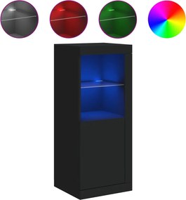vidaXL Servantă cu lumini LED, negru, 41x37x100 cm