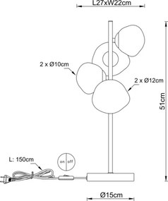 Globo 56149-4T - Lampă de masă VELORA 4xG9/5W/230V