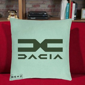Perna Personalizata cu emblema Dacia, 40x40 cm, Verde Menta, Husa Detasabila, Perna Inclusa, BEKZ®