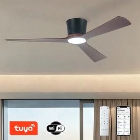 ZEVENTI - Ventilator de tavan LED AUREX LED/24W/230V Wi-Fi Tuya negru/nuc + telecomandă