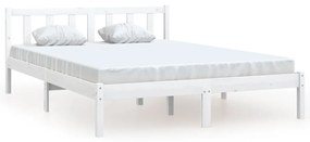 810078 vidaXL Cadru de pat, alb, 120x200 cm, lemn masiv de pin