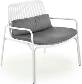 Scaun de gradina MELBY, gri/alb, stofa/polipropilena, 71x66x75 cm